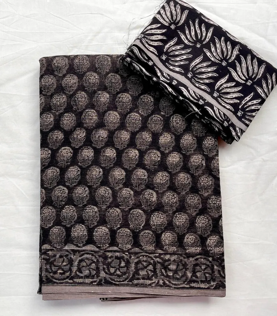 Traditional Handcrafted Bagru Print Kota Sarees